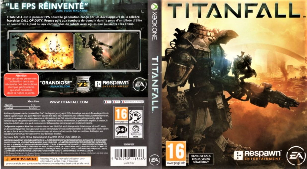titanfall xbox one – jaquette dépliée Nintendo Wii